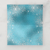 Blauw zee oceaanmetaal strandbruiloft plaatskaartje (Binnenkant ongevouwen)