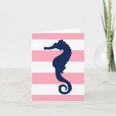 Blauw Zee op roze strepen Kaart (Voorkant)