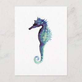 Blauw zee paard ontwerp nautische oceanische zeepa briefkaart
