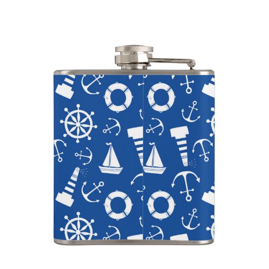 Blauw Zee Patroon Heupfles (Achterkant)