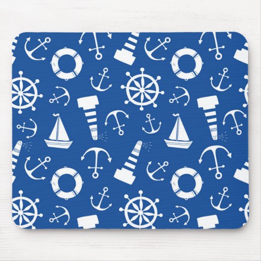 Blauw Zee Patroon Muismat (Voorkant)