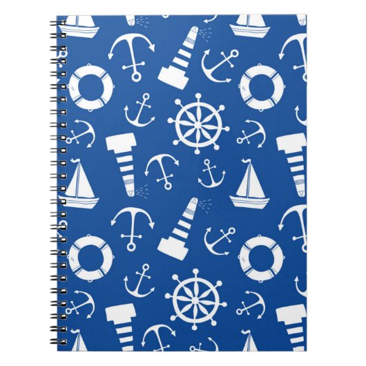 Blauw Zee Patroon Notitieboek (Voorkant)