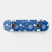 Blauw Zee Patroon Skateboard (Horizontaal)