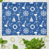 Blauw Zee Patroon Theedoek (Gevouwen)