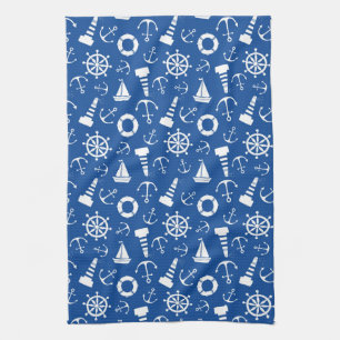 Blauw Zee Patroon Theedoek
