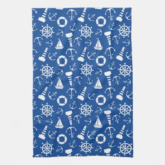 Blauw Zee Patroon Theedoek (Verticaal)