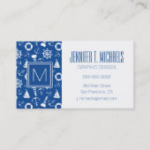 Blauw Zee Patroon Visitekaartje (Voorkant)