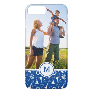 Blauw Zee Patroon Voeg uw initialen toe Case-Mate iPhone Case