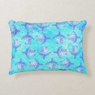 Blauw Zee schildpad Print Accent Kussen