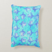 Blauw Zee schildpad Print Accent Kussen (Achterkant (Verticaal))