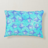Blauw Zee schildpad Print Accent Kussen (Achterkant)