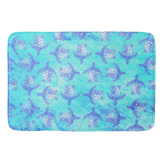 Blauw Zee schildpad Print Badmat (Voorkant)
