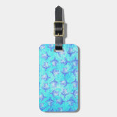 Blauw Zee schildpad Print Bagagelabel (Voorkant verticaal)