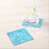 Blauw Zee schildpad Print Kartonnen Onderzetters (Insitu)
