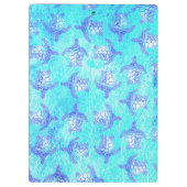 Blauw Zee schildpad Print Klembord (Achterkant)