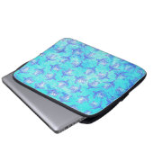Blauw Zee schildpad Print Laptop Sleeve (Voorkant onderkant)