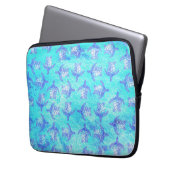Blauw Zee schildpad Print Laptop Sleeve (Voorkant Links)