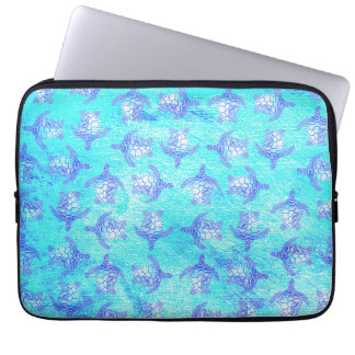 Blauw Zee schildpad Print Laptop Sleeve