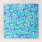 Blauw Zee schildpad Print Legpuzzel (Horizontaal)