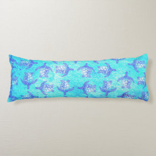 Blauw Zee schildpad Print Lichaamskussen