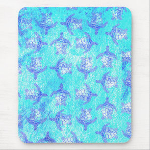 Blauw Zee schildpad Print Muismat