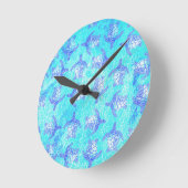 Blauw Zee schildpad Print Ronde Klok (Hoek)