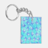 Blauw Zee schildpad Print Sleutelhanger (Voorkant Links)