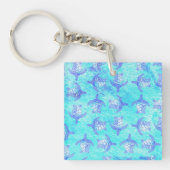 Blauw Zee schildpad Print Sleutelhanger (Voorkant)