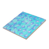 Blauw Zee schildpad Print Tegeltje (Zijkant)