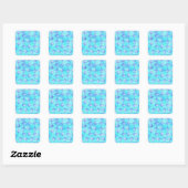 Blauw Zee schildpad Print Vierkante Sticker (Vel)