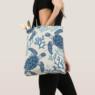 Blauw Zee Schildpad Reef Art Tote Bag