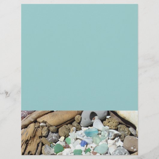 Blauw Zee Schuim Groen Flyers papier Kust Strand (Voorkant)