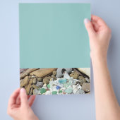 Blauw Zee Schuim Groen Flyers papier Kust Strand (Hand)