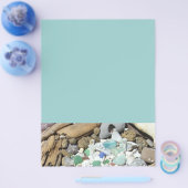 Blauw Zee Schuim Groen Flyers papier Kust Strand (Enkel)