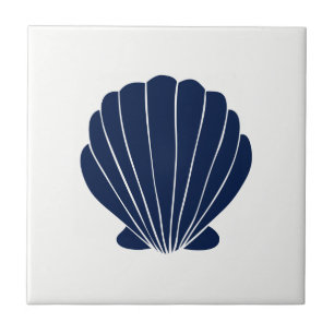 Blauw Zee Shell op White Ceramic Tile Tegeltje