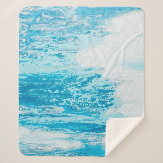 Blauw zee sherpa deken (Voorkant)