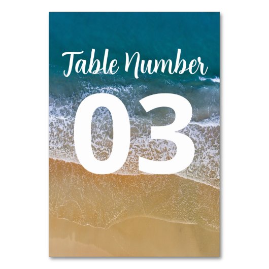 Blauw Zee strand bruiloft Kaart (Voorkant)