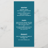 Blauw Zee Strand Bruiloft Menu (Achterkant)