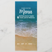 Blauw Zee Strand Bruiloft Menu (Voorkant)