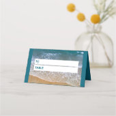 Blauw Zee strand bruiloft Plaatskaartje (Voorkant)