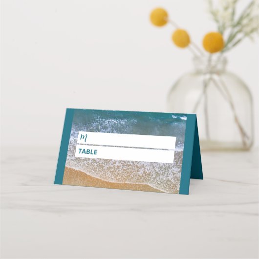 Blauw Zee strand bruiloft Plaatskaartje (Voorkant)