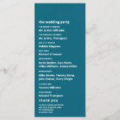 Blauw Zee strand bruiloft Programmakaart (Achterkant)