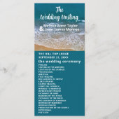 Blauw Zee strand bruiloft Programmakaart (Voorkant)