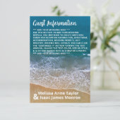 Blauw Zee Strand Trouwdetail Informatiekaartje (Staand voorkant)