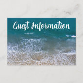 Blauw Zee Strand Trouwdetail Informatiekaartje (Voorkant)