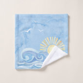 Blauw Zee Sun Waves badhanddoek Bad Handdoek (Wasdoekje)