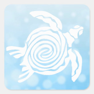 Blauw Zee Tropische Schildpad Stickers