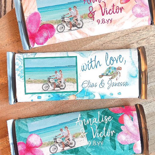 Blauw Zee Turtle Bruiloft Snoep Bar Wrapper Flyer