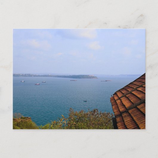 Blauw zee uit Goa, India Briefkaart (Voorkant)
