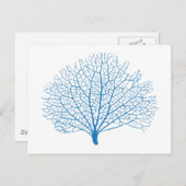 blauw zee ventilator koraalsilhouet briefkaart (Voorkant / Achterkant)